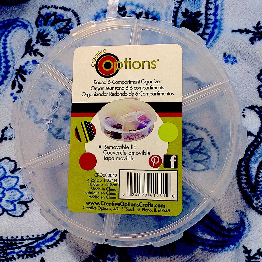 Creative Options 4in Round 6 Compartment Organizer
